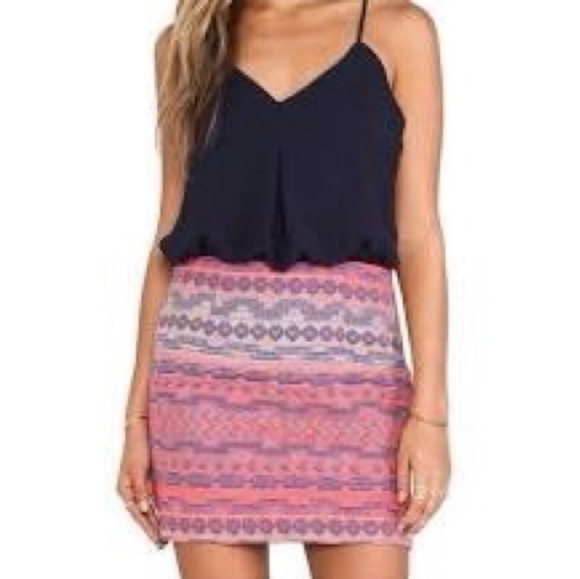 Anthropologie Greylin Soraya twofer chiffon tweed Tapestry blouson dress medium - Picture 1 of 12